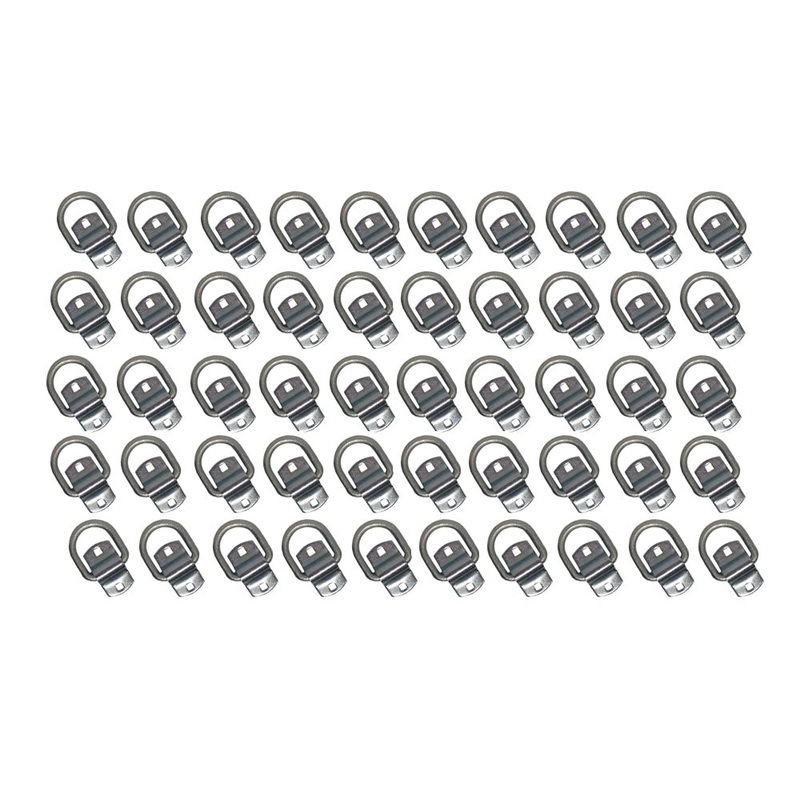 Qty 50: 1/2" Bolt-on D-Ring & Clip Fits Universal Replaces DR050-SC