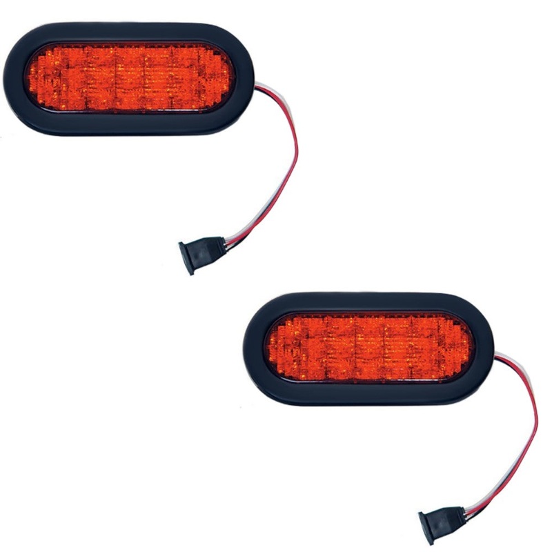 019-03-305 Qty 2: Red 6" Oval LED Light Kit Fits Universal Products