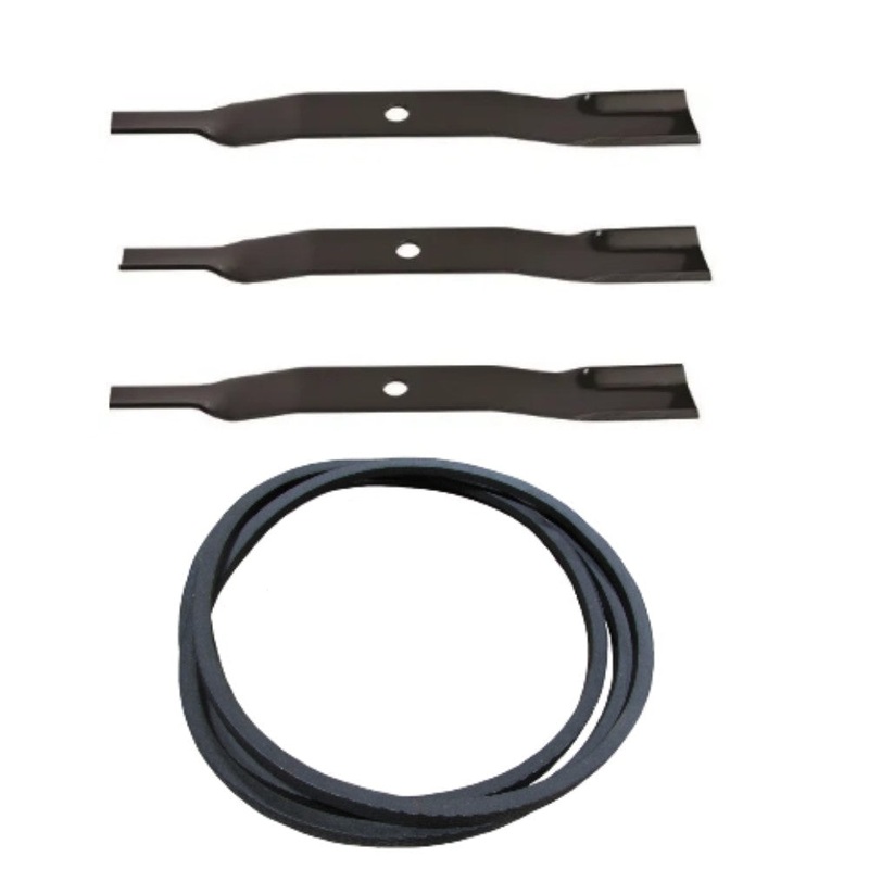 890172C-BELTSET Set of 3 Finishing Mower Blades & Mower Belt Fits Dixie Chopper