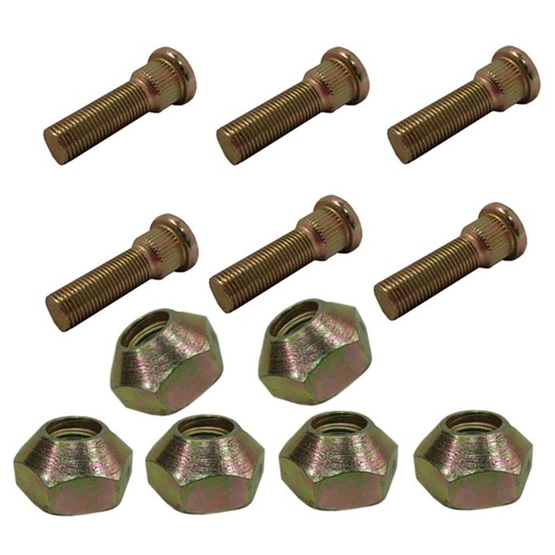 Qty 6: Front Wheel Stud & Nuts Fits Massey Ferguson Replaces 195489M1