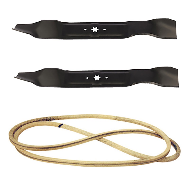 Mower Deck Belt and Mulching Blade Set Fits MTD Replaces 742-04126