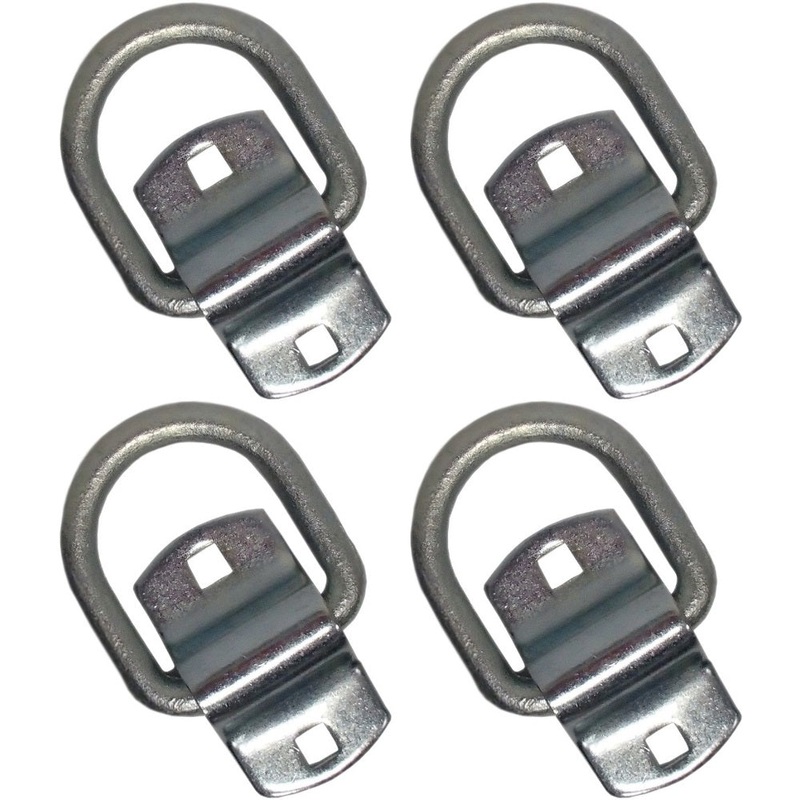 Qty 4: 1/2" Bolt-on D-Ring & Clip Fits Universal Replaces DR050-SC