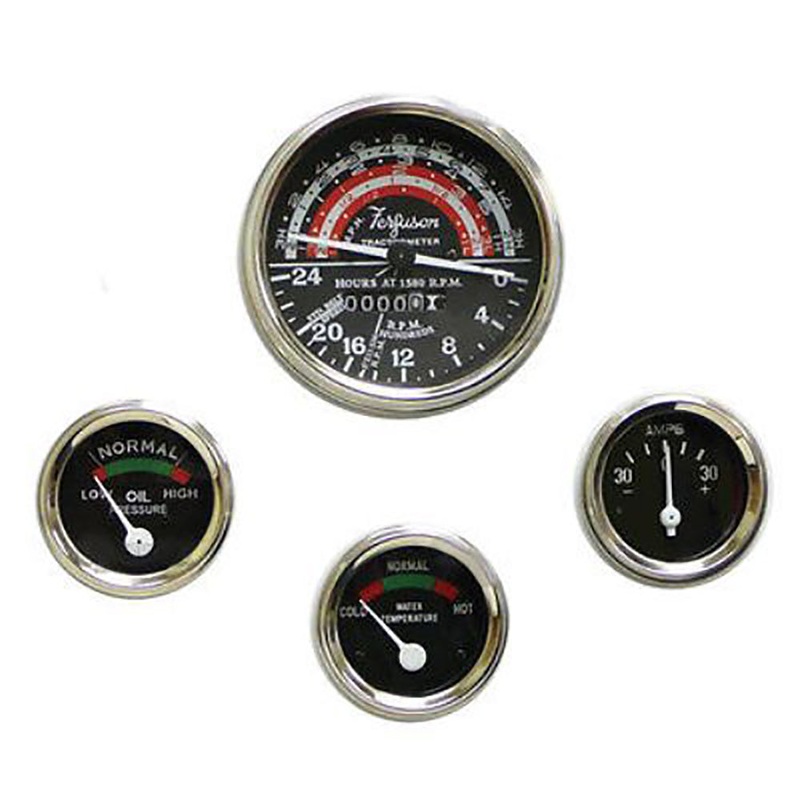 New Instrument & Gauge Kit with Chrome Bezels Fits Massey Ferguson TO35