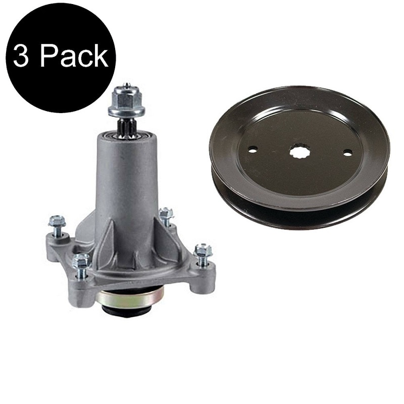 Qty 3: Spindle Assembly & Drive Pulley Fits Poulan Replaces 532129861