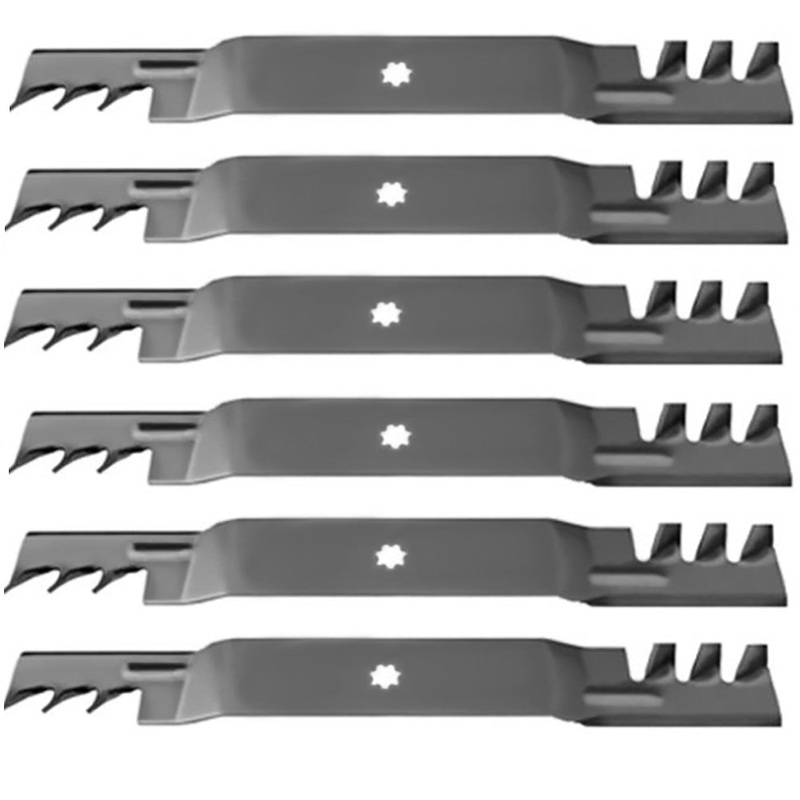 Qty 6: Toothed Mulching Mower Blade Fits Husqvarna Replaces 578431911