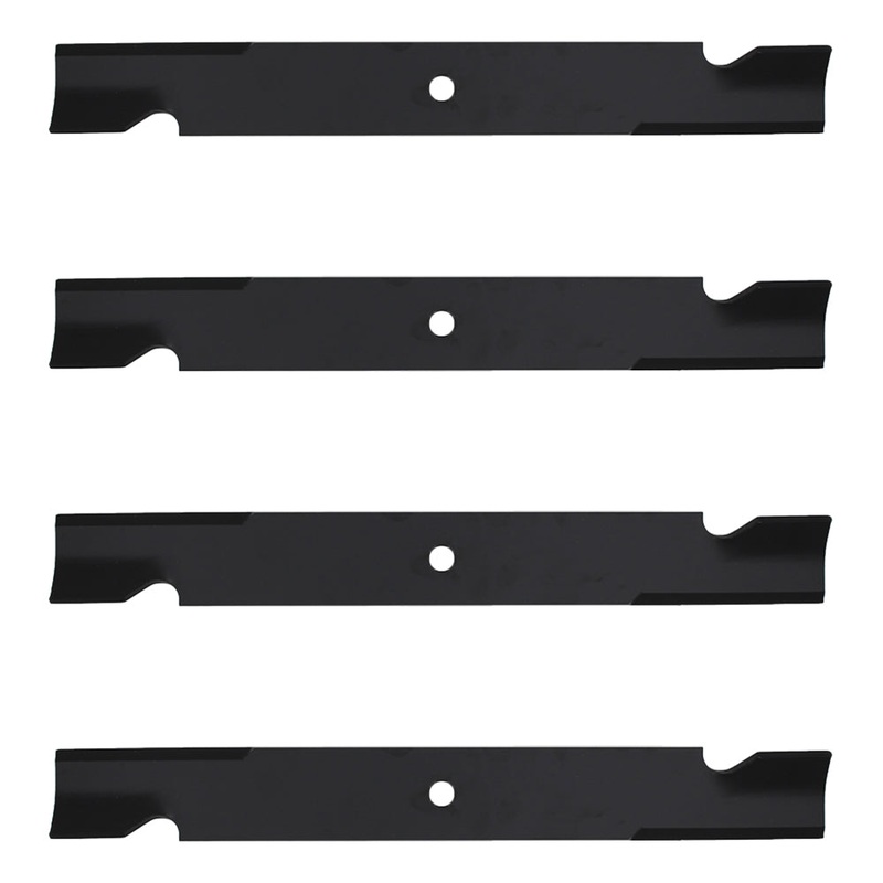Qty 4: Notched High-Lift Mower Blade Fits Exmark Replaces 1-633483