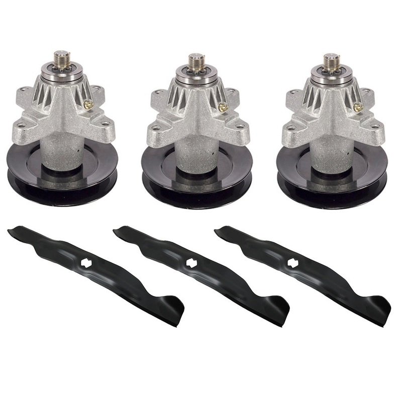 3 Mower Deck Spindles and 3 Blades Fits Toro Replaces 112-0316