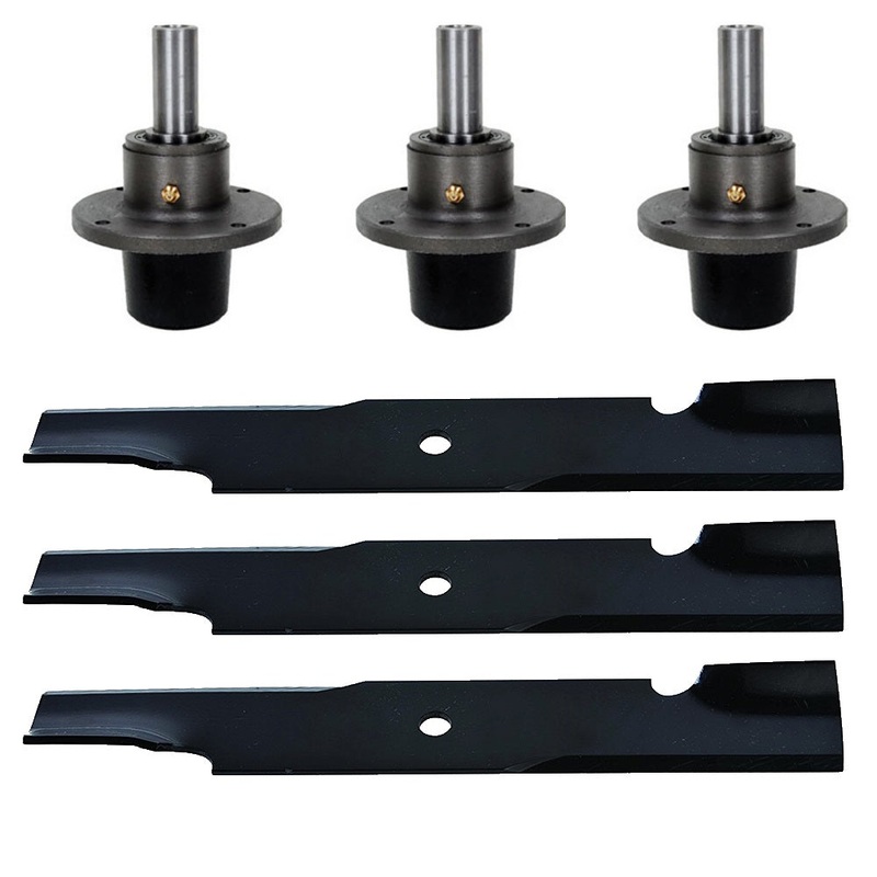 3-Spindles & Blades Kit Fits Scag Replaces 48110-NOTCHED