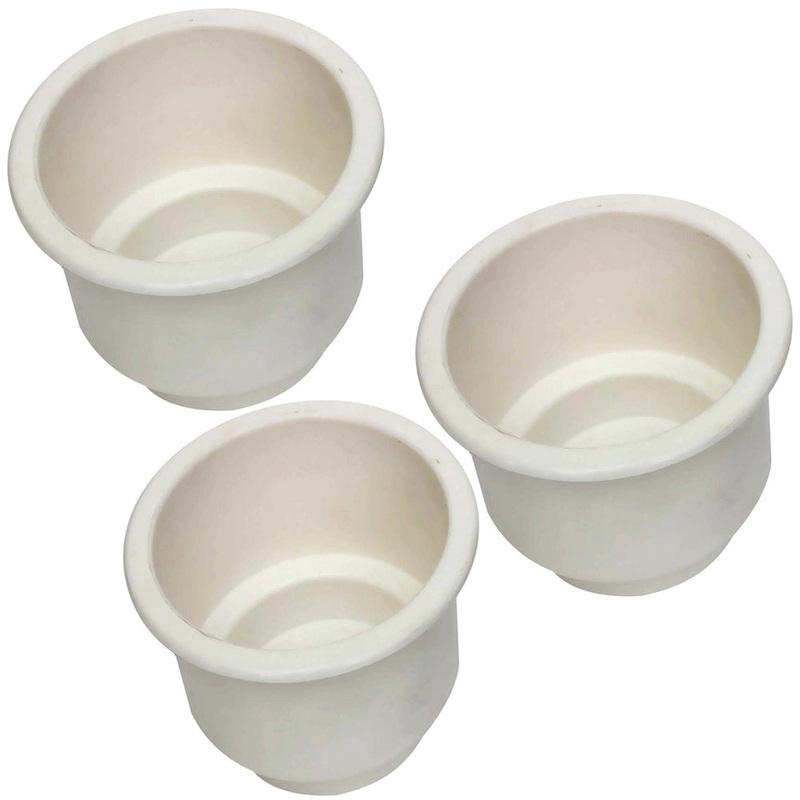 OTK20-0460_x2-KIT Qty 3: White Plastic Cup Holder Fits Universal Products