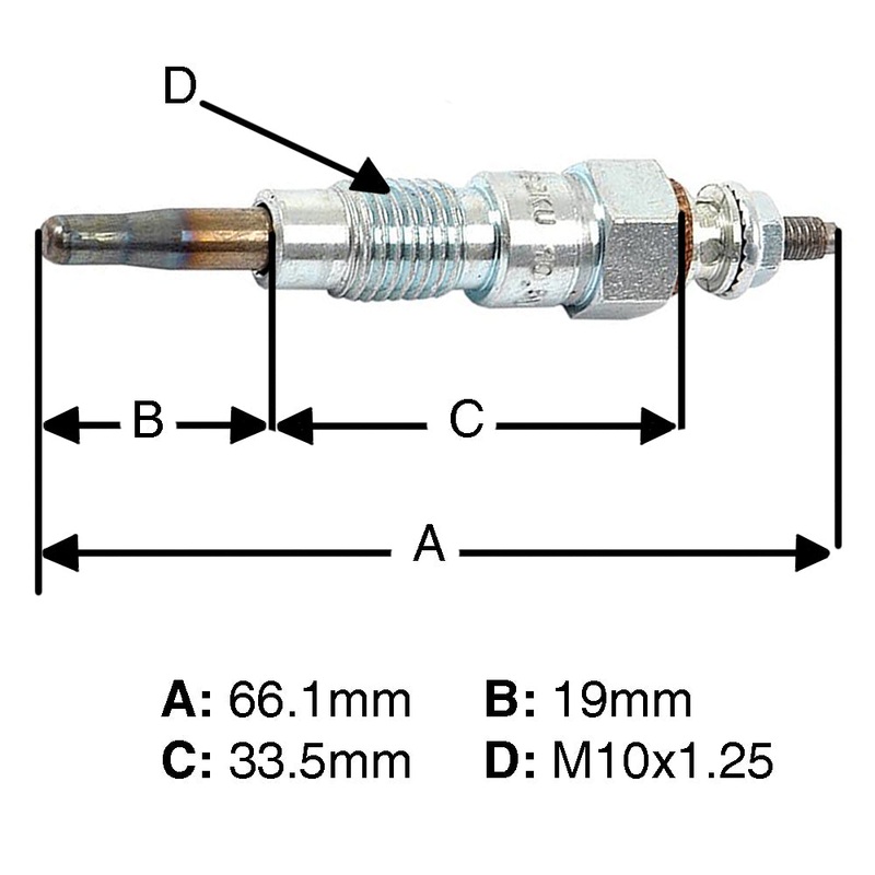 Qty 3: Glow Plug Fits Kubota Replaces 15261-65512