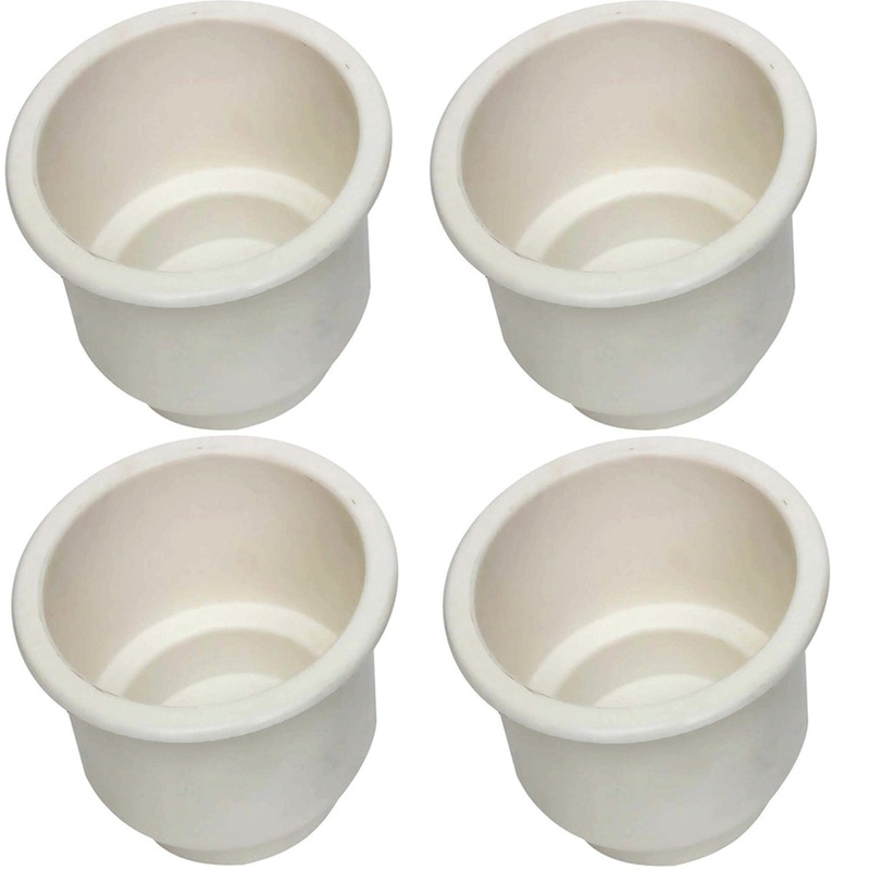 OTK20-0460_x2-KIT Qty 4: White Plastic Cup Holders Fits Universal Products