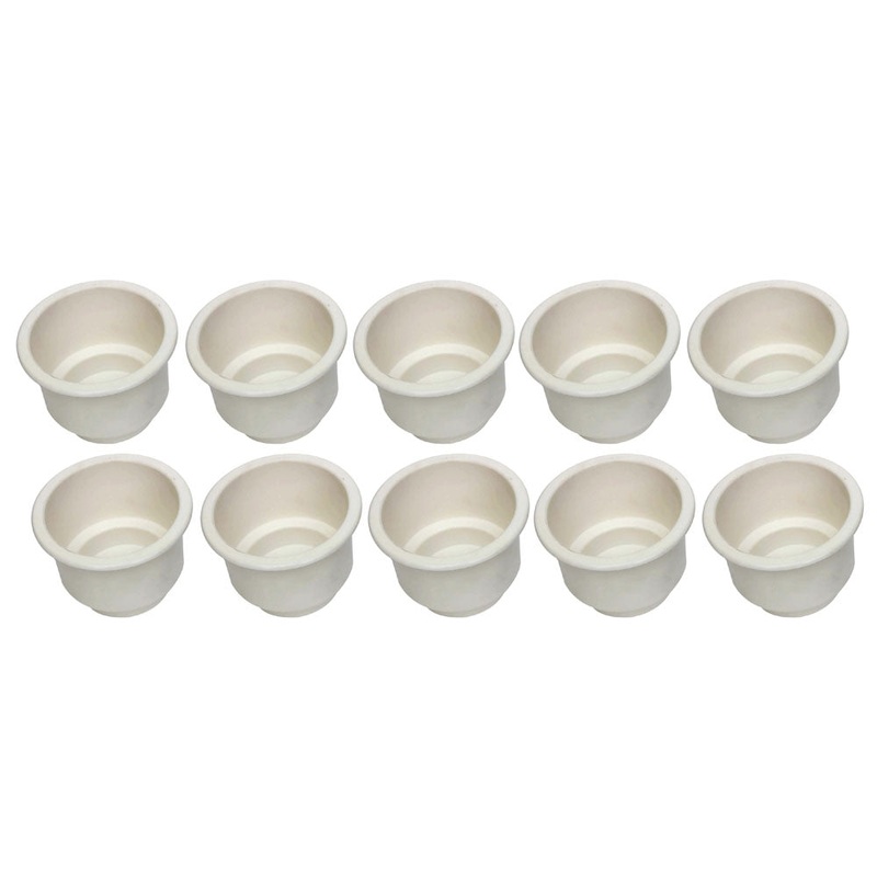 OTK20-0460_x2-KIT Qty 10: White Plastic Cup Holder Fits Universal Products