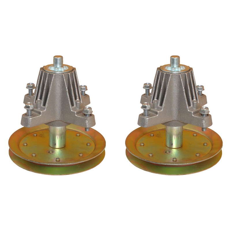 Qty 2: Mower Deck Spindle with Pulley Fits MTD Replaces 618-04636