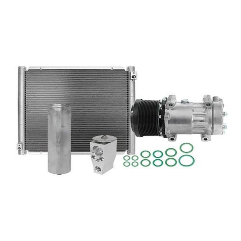 Air Conditioning Kit with Condenser - Alternate Sanden Compressor fits Caterpillar 323F 324EL 326FL 329E 329EL 329FL 330F 330FL 372-9295