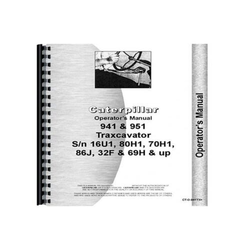 Operator's Manual fits Caterpillar 941 951 951B 941 951 951B