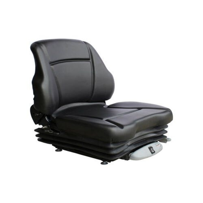 Sears Low Back Seat with Air Suspension Vinyl Black fits John Deere fits New Holland fits Case fits Massey Ferguson fits Caterpillar fits Kubota
