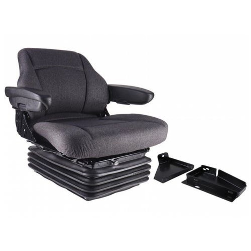 Sears Mid-Back Seat with Air Suspension Fabric Gray fits New Holland T8020 TG210 TG230 84162210 87454957 87643377 fits Massey Ferguson fits Case IH