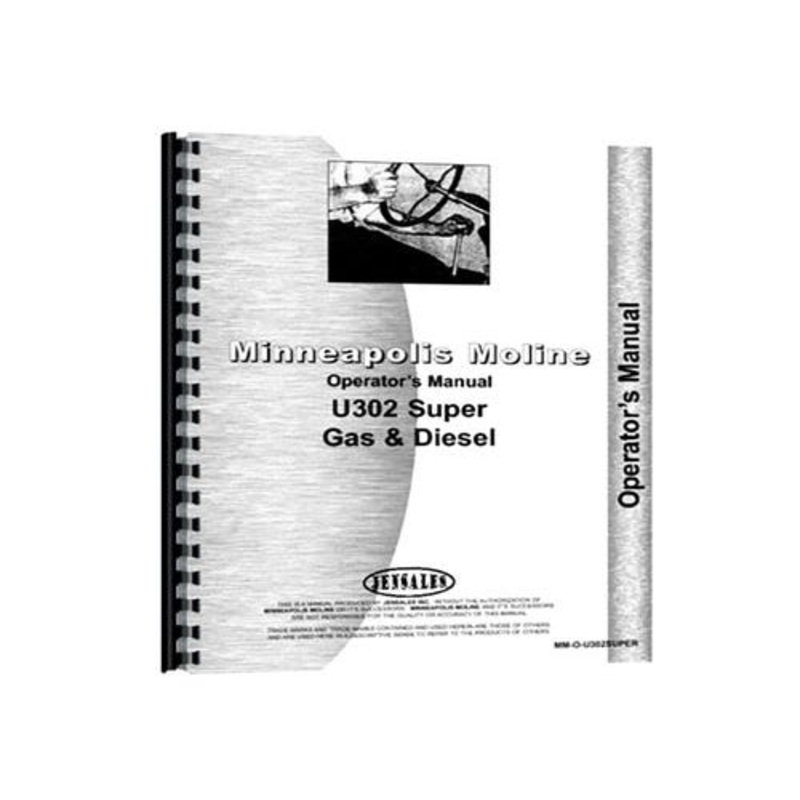 Operator's Manual fits Minneapolis Moline Super U302