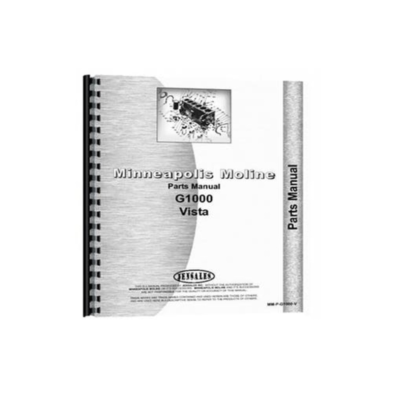 Parts Manual fits Minneapolis Moline G1000 Vista