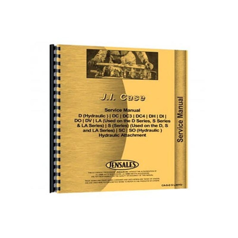 Hydraulic Service Manual fits Case D DC DC-3 DC-4 DH DI DO DV LA S SO
