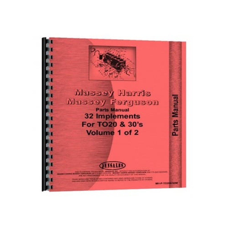 Parts Manual fits Massey Ferguson TO20 TO30
