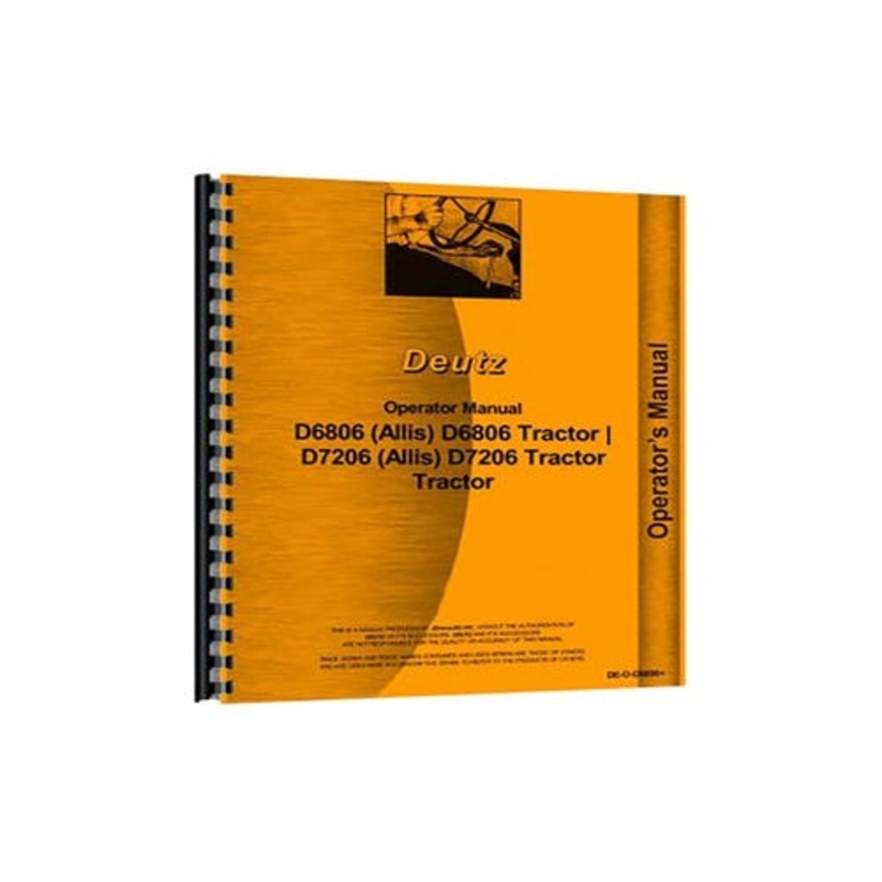 Operator's Manual fits Deutz D6806 D7206