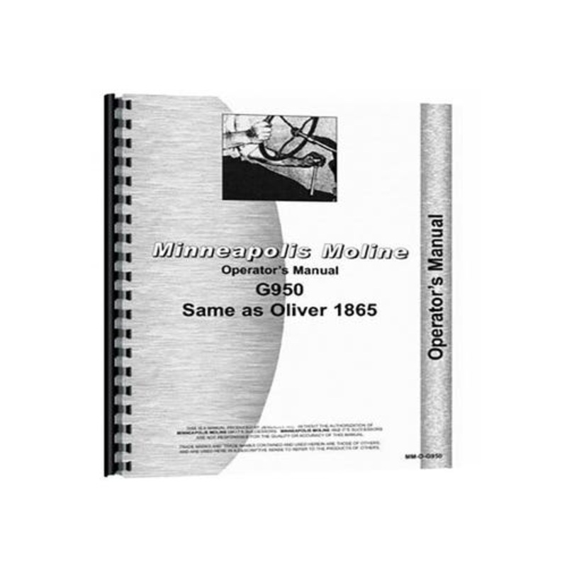 Operator's Manual fits Minneapolis Moline G950