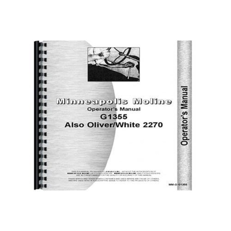 Operator's Manual fits Oliver 2270 fits Minneapolis Moline G1355