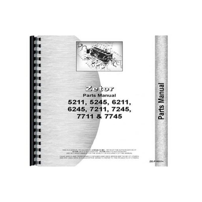 Parts Manual fits Zetor 5211 5245 6211 6245 7211 7245 7711 7745 7245