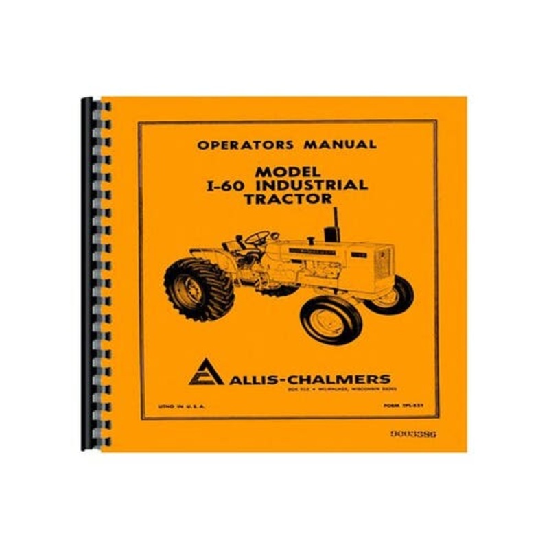 Operator's Manual fits Allis Chalmers I600 I600