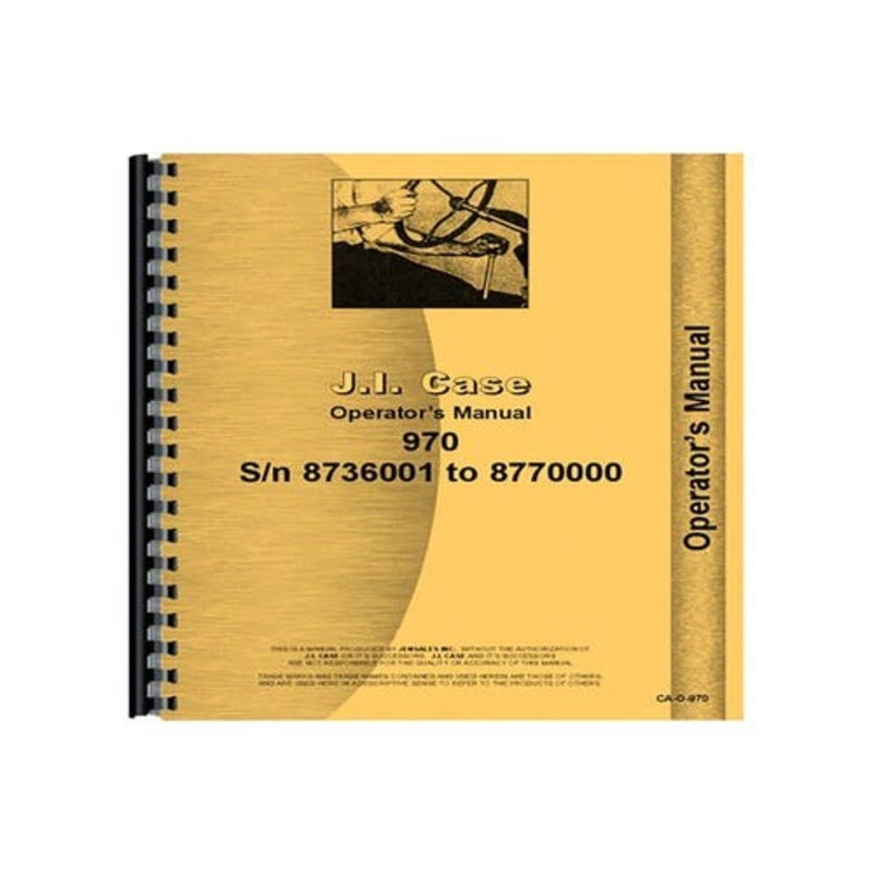 Operator's Manual fits Case 970
