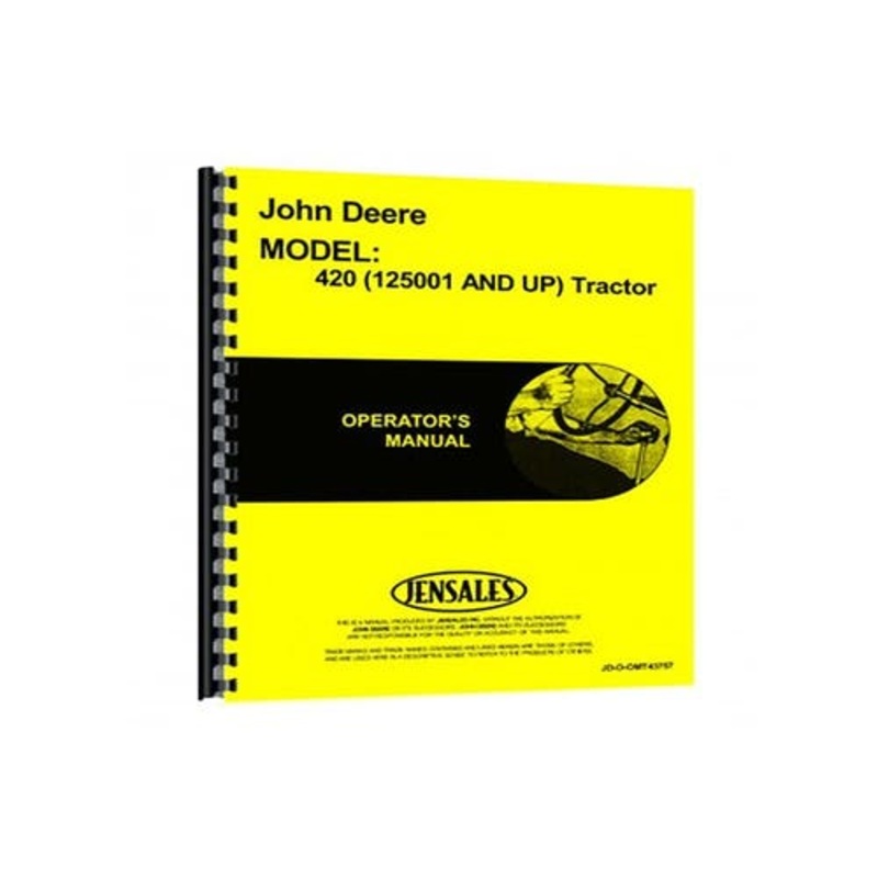 Operator's Manual fits John Deere 401 401A 401 401A