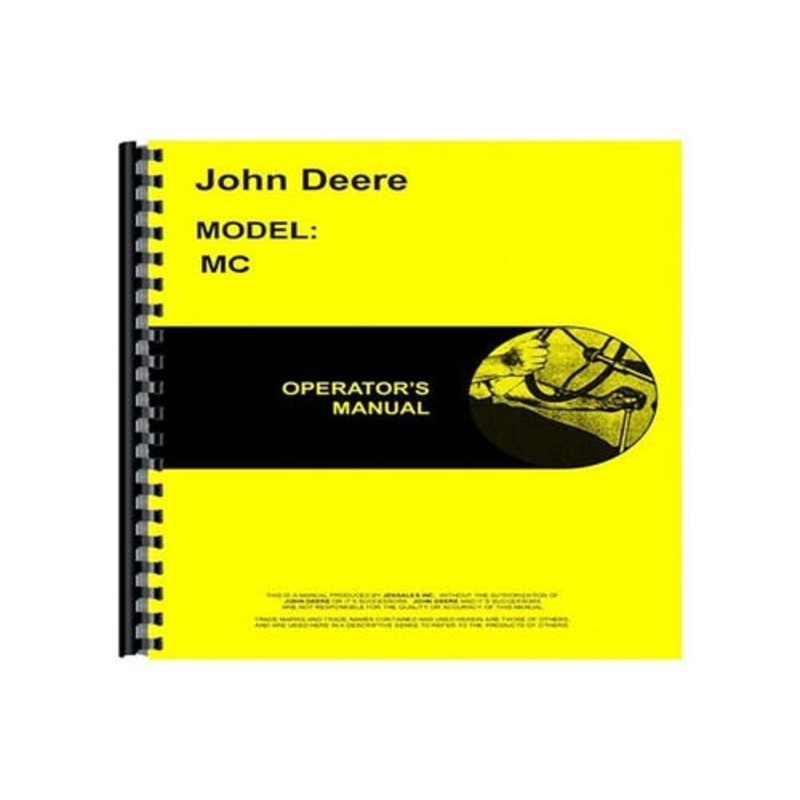 Operator's Manual fits John Deere MC