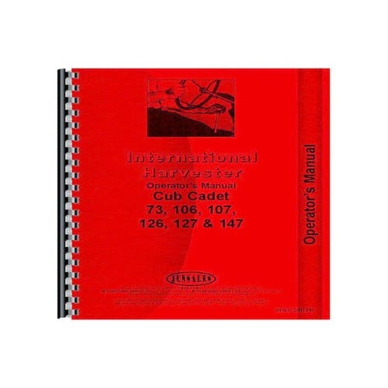 Operator's Manual fits Cub Cadet 73 106 126