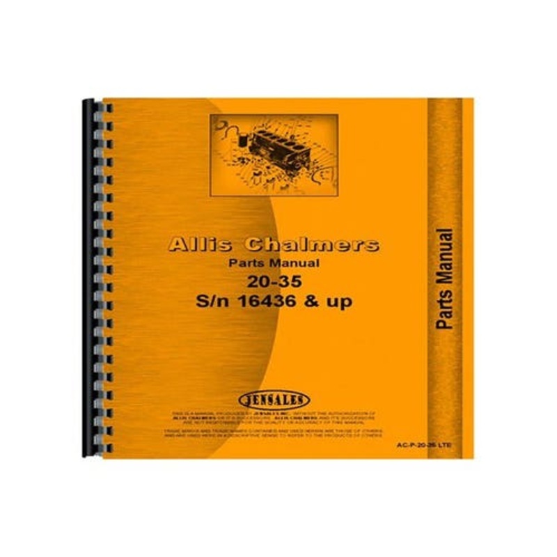 Parts Manual fits Allis Chalmers 20-35