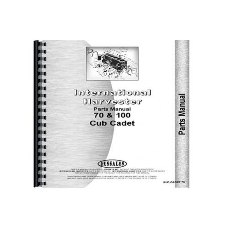 Parts Manual fits Cub Cadet 70 100