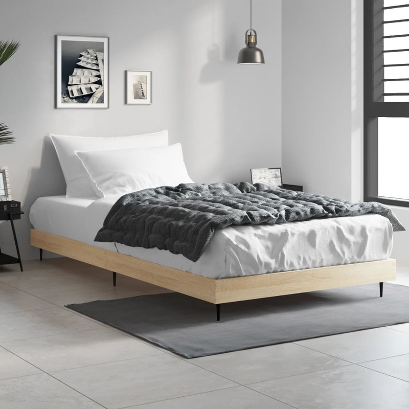 Cadre de lit sans matelas chne sonoma 90x190 cm