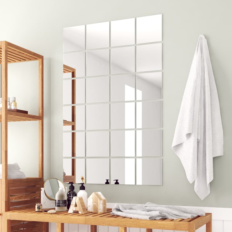 Carreau de miroir 24 pcs Carr Verre