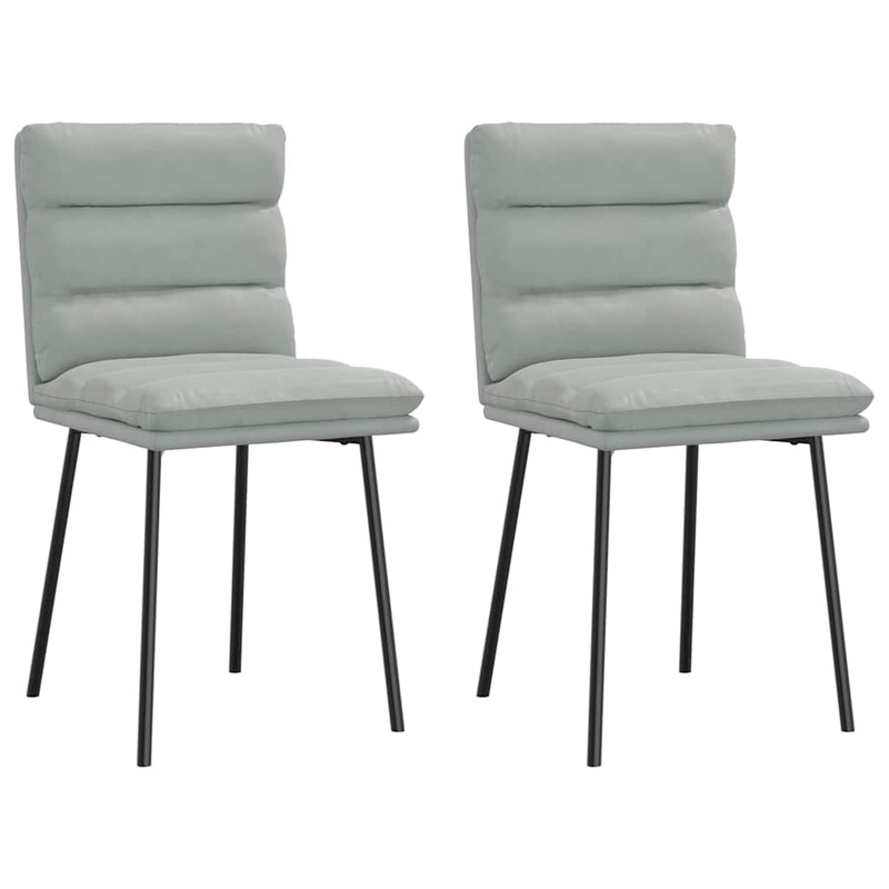 Chaises  manger lot de 2 Gris clair Velours