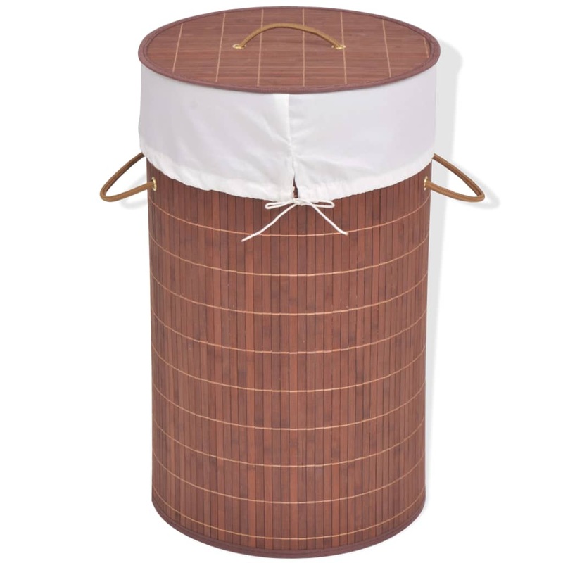 Panier  linge rond Bambou Marron