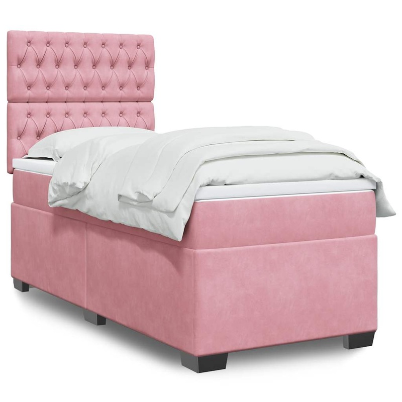 Sommier  lattes de lit avec matelas Rose 100x200 cm Velours